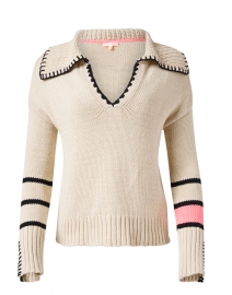 Product image thumbnail - Lisa Todd - Beige Contrast Stitch Sweater
