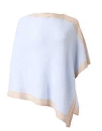 Light Blue with Beige Cashmere Poncho