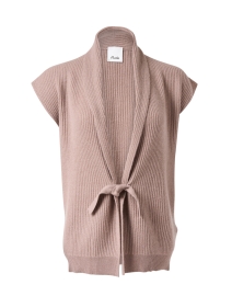 Product image thumbnail - Allude - Brown Cashmere Tie Front Cardigan