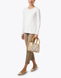 Look image thumbnail - Piazza Sempione - Audrey Beige and Gold Lurex Pant