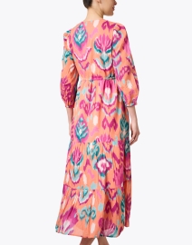 Back image thumbnail - Banjanan - Castor Pink Multi Ikat Cotton Dress 