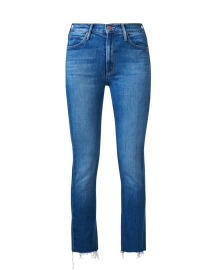 Product image thumbnail - Mother - The Dazzler Blue Ankle Fray Jean