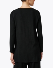 Back image thumbnail - Eileen Fisher - Black Ribbed Top