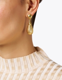 Look image thumbnail - Ben-Amun - Hammered Gold Teardrop Earrings