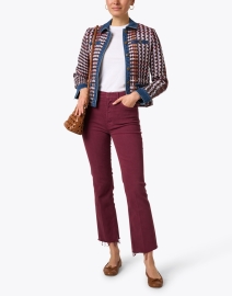 Look image thumbnail - Mother - The Tripper Burgundy Ankle Fray Jean