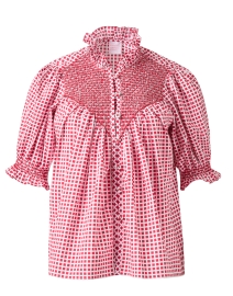 Iole Red Check Blouse