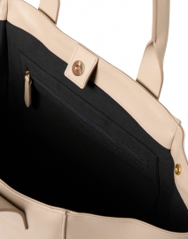 Back image thumbnail - DeMellier - Casablanca Taupe Smooth Leather Tote Bag