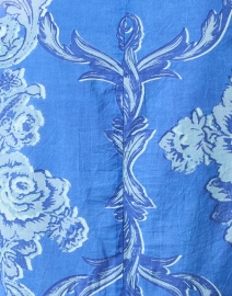 Fabric image thumbnail - Ro's Garden - Chanderi Blue Floral Print Peplum Top