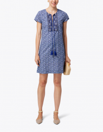 Riley Blue Embroidered Cotton Dress
