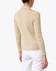 Back image thumbnail - Rani Arabella - Melon Firenze Print Cashmere Silk Sweater Jacket