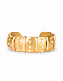 Product image thumbnail - Sylvia Toledano - Gold and White Textured Cuff