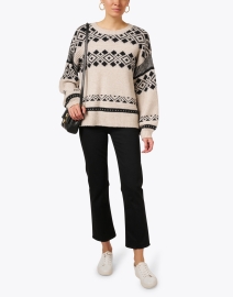 Look image thumbnail - Repeat Cashmere - Beige Geometric Intarsia Sweater