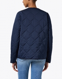Back image thumbnail - Jane Post - Navy and Camel Reversible Quilted Jacket