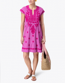 Look image thumbnail - Roller Rabbit - Faith Pink Embroidered Cotton Dress