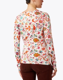 Back image thumbnail - Pashma - Multi Paisley Print Cashmere Silk Sweater