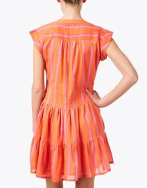 Back image thumbnail - Oliphant - Orange and Lilac Stripe Dress