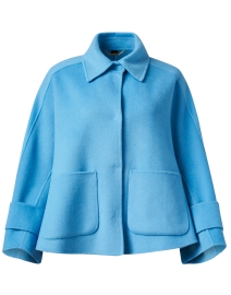 Celeste Blue Wool Cashmere Jacket 