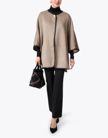 Look image thumbnail - Weill - Taupe Wool Blend Cape