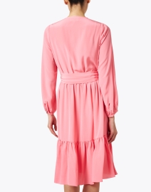 Back image thumbnail - Soler - Pauline Pink Silk Midi Dress