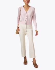 Look image thumbnail - Allude - Pink Wool Cashmere Cardigan