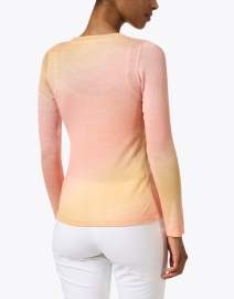 Back image thumbnail - Pashma - Peach Ombre Print Sweater