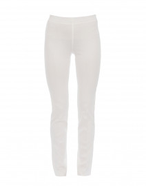 White Ponte Knit Pull On Pants