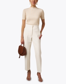 Look image thumbnail - Lafayette 148 New York - Gingham Beige Knit Top