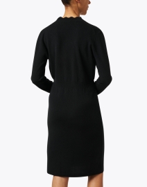 Back image thumbnail - Allude - Black Wool Cashmere Wrap Dress