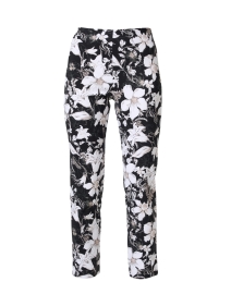 Milo Black and White Floral Stretch Pull-On Pant