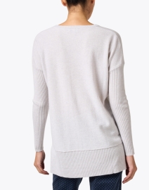 Back image thumbnail - Kinross - Grey Cashmere Quarter Zip Sweater