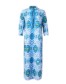 Product image thumbnail - Ro's Garden - Clorinda Blue Ikat Print Cotton Kurta
