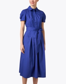 Front image thumbnail - Shoshanna - Melanie Blue Shirt Dress