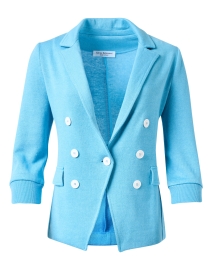 Product image thumbnail - Amina Rubinacci - Blue Linen Cotton Knit Jacket