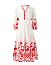Santiago White Floral Embroidered Dress