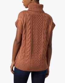 Back image thumbnail - Repeat Cashmere - Brown Wool Turtleneck Top