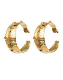 Leontia Gold Studded Small Hoop Earrings