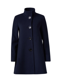 Navy Wool Cashmere Coat