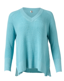 Hannah Seafoam Turquoise Cotton Sweater