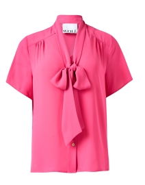 Product image thumbnail - Weill - Mona Pink Tie Neck Blouse