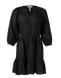 Product image thumbnail - Apiece Apart - Black Linen Tiered Dress