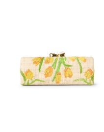 Tulip Natural Embroidered Woven Clutch