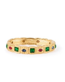Product image thumbnail - Kenneth Jay Lane - Gold Multi Gemstone Bangle Bracelet
