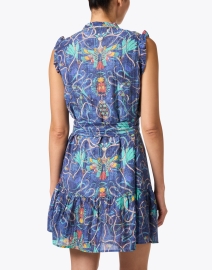 Back image thumbnail - Chufy - Layla Blue Multi Print Cotton Silk Dress