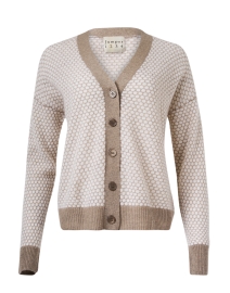Product image thumbnail - Jumper 1234 - Honeycomb Brown and Cream Cashmere Cardigan