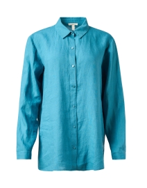 Product image thumbnail - Eileen Fisher - Blue Linen Shirt