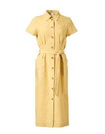 Ethel Yellow Linen Shirt Dress