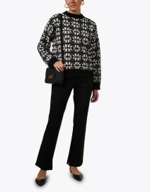 Look image thumbnail - Weekend Max Mara - Black and White Tile Print Wool Sweater