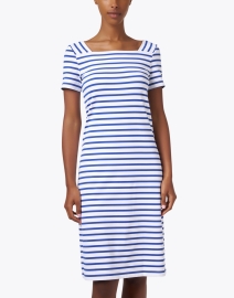 Front image thumbnail - Saint James - Tolede Blue and White Striped Dress