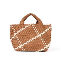 Product image thumbnail - Naghedi - St. Barths Mini Brown Plaid Woven Handbag