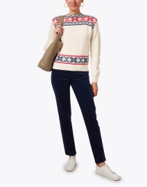 Look image thumbnail - Jumper 1234 - Ivory Multi Cashmere Wool Sweater